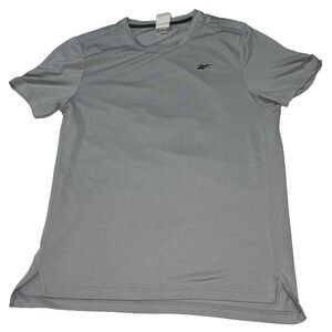 Reebok Shirt Mens Large Gray Texture Lightweight Short Sleeve Active Gym Running